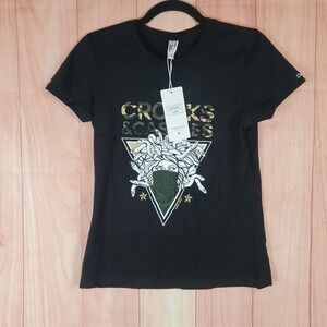 Crooks & Castles The Medusa On Camo Tee Shirt Womens Small Back Graphic Cotton